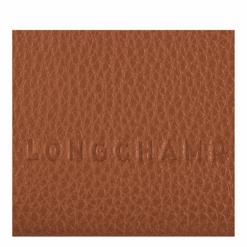 Longchamp Le FOULONNÉ Pasjeshouder Dames Caramel Uitverkoop | L3218021121