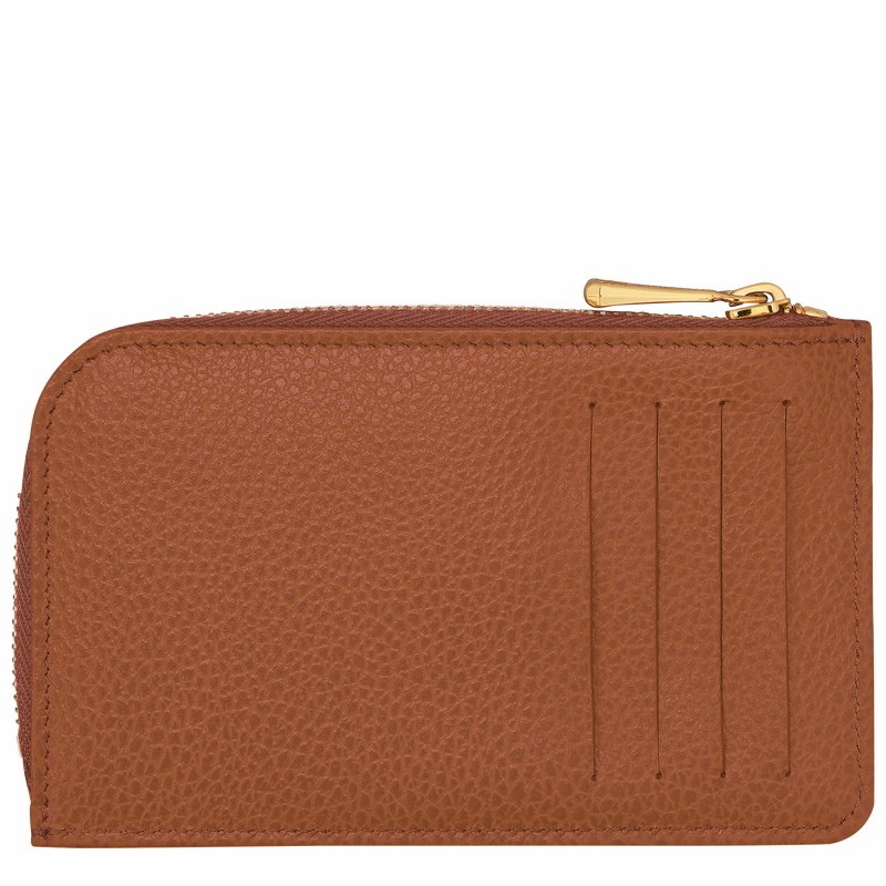 Longchamp Le FOULONNÉ Pasjeshouder Dames Caramel Uitverkoop | 30036021121