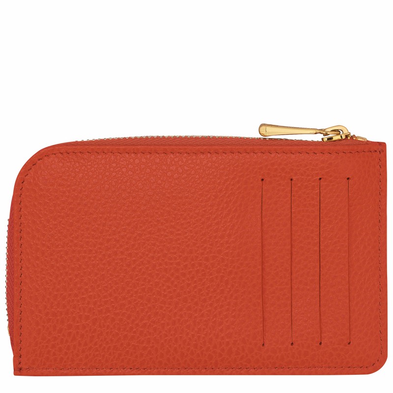 Longchamp Le FOULONNÉ Pasjeshouder Dames Oranje Uitverkoop | 30036021685