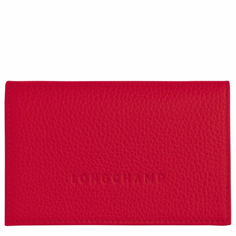 Longchamp Le FOULONNÉ Pasjeshouder Dames Rood Uitverkoop | L3243021C39