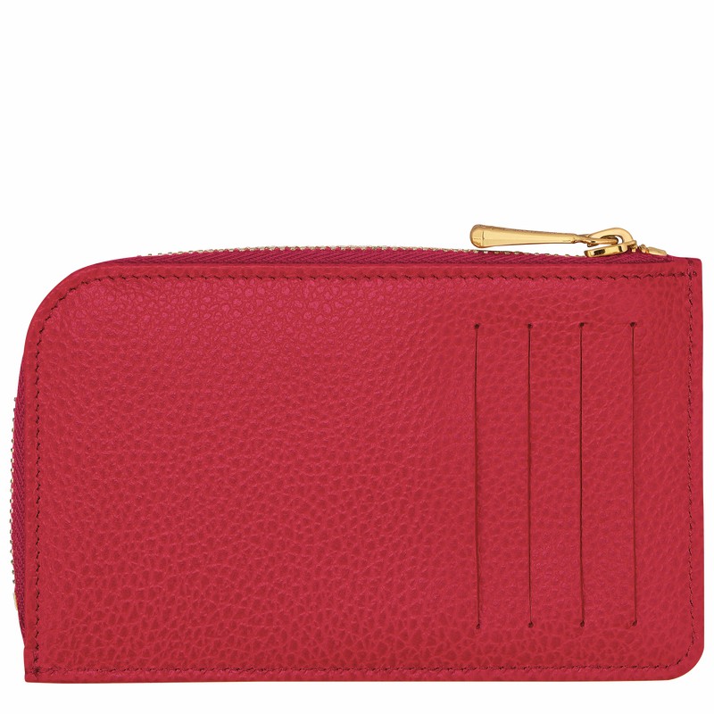 Longchamp Le FOULONNÉ Pasjeshouder Dames Rood Uitverkoop | 30036021C39