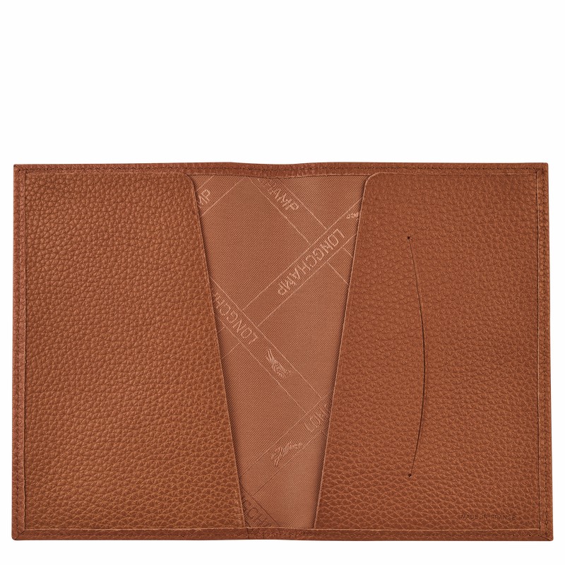 Longchamp Le FOULONNÉ Paspoorthouder Heren Caramel Uitverkoop | L3416021121-