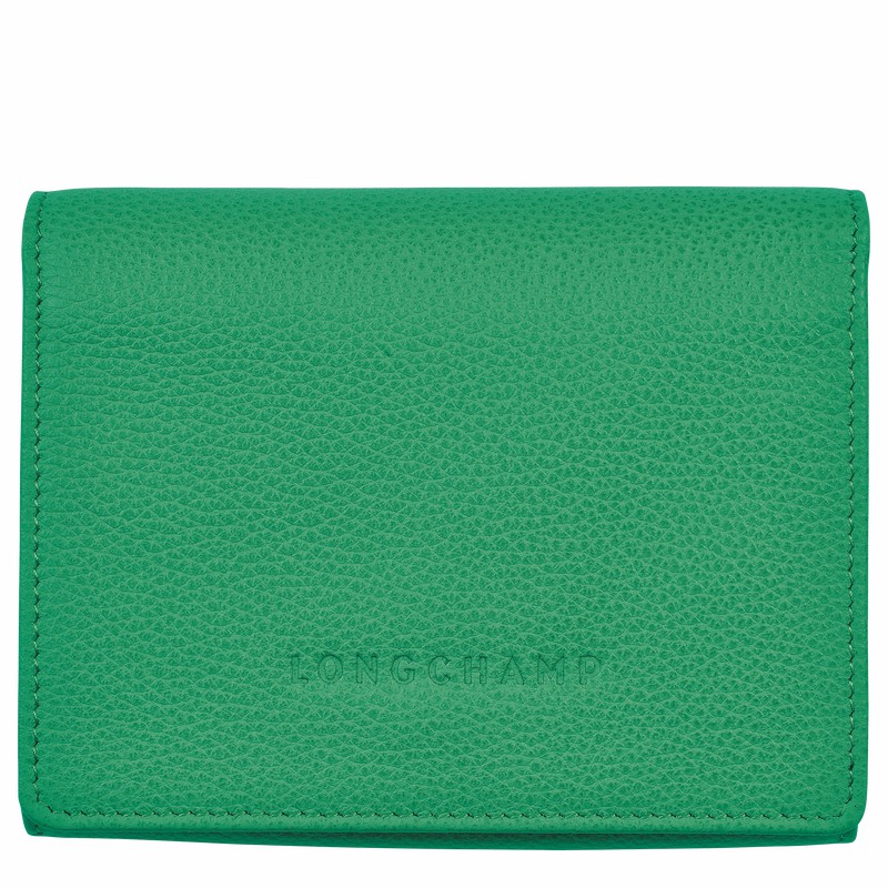 Longchamp Le FOULONNÉ Portefeuille Dames Groen Uitverkoop | 30021021129