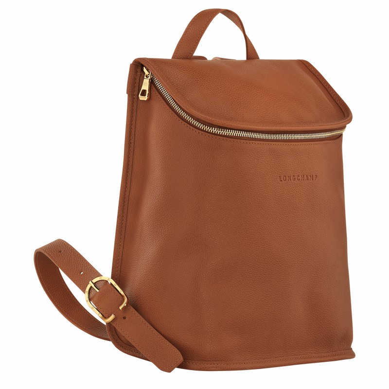 Longchamp Le FOULONNÉ Rugzakken Dames Caramel Uitverkoop | 10195021121