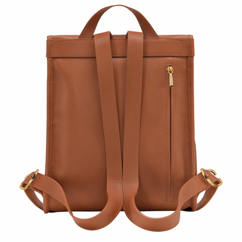 Longchamp Le FOULONNÉ Rugzakken Dames Caramel Uitverkoop | 10195021121