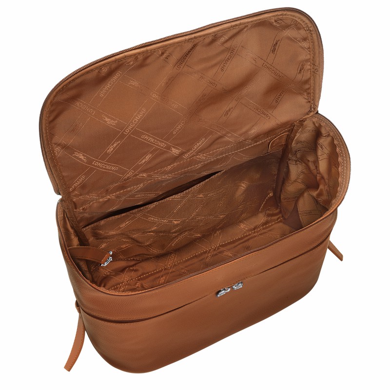 Longchamp Le FOULONNÉ Rugzakken Heren Caramel Uitverkoop | L1617021F72-