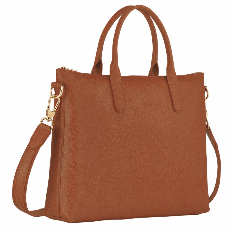 Longchamp Le FOULONNÉ S Aktentas Dames Caramel Uitverkoop | 20032021121