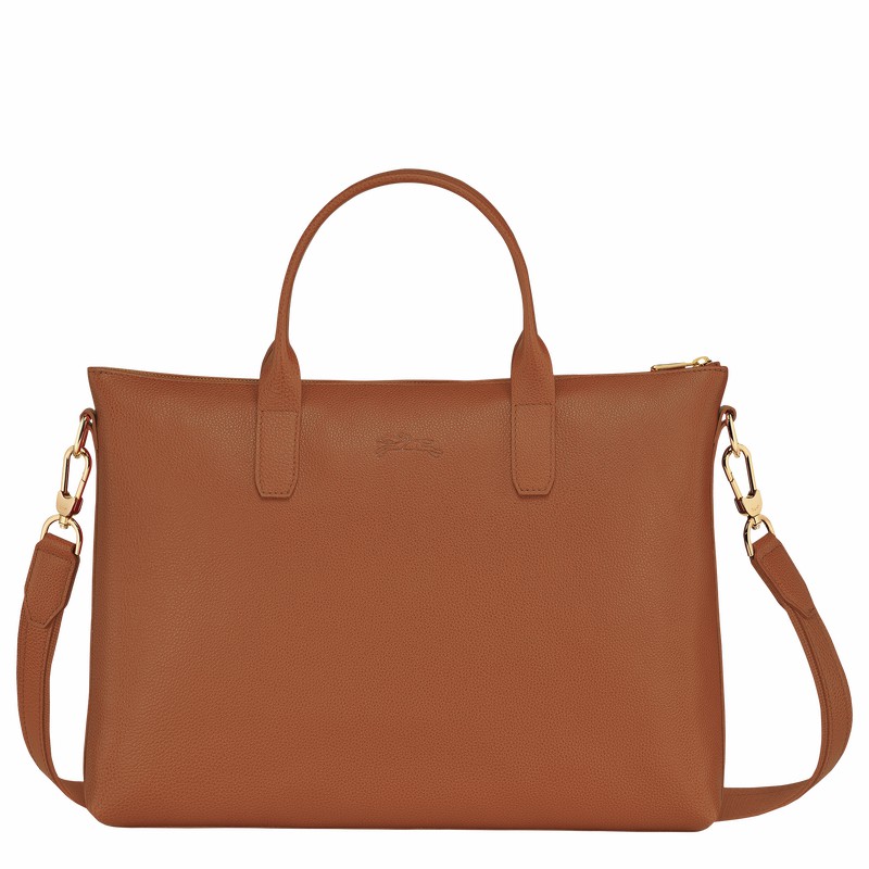 Longchamp Le FOULONNÉ S Aktentas Dames Caramel Uitverkoop | 20032021121