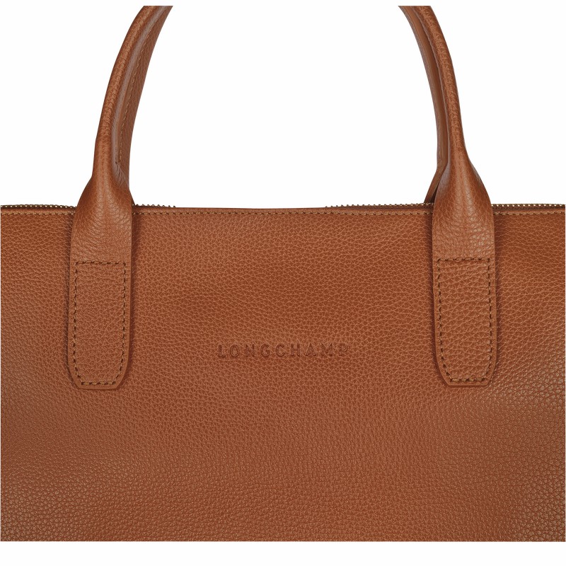 Longchamp Le FOULONNÉ S Aktentas Dames Caramel Uitverkoop | 20032021121