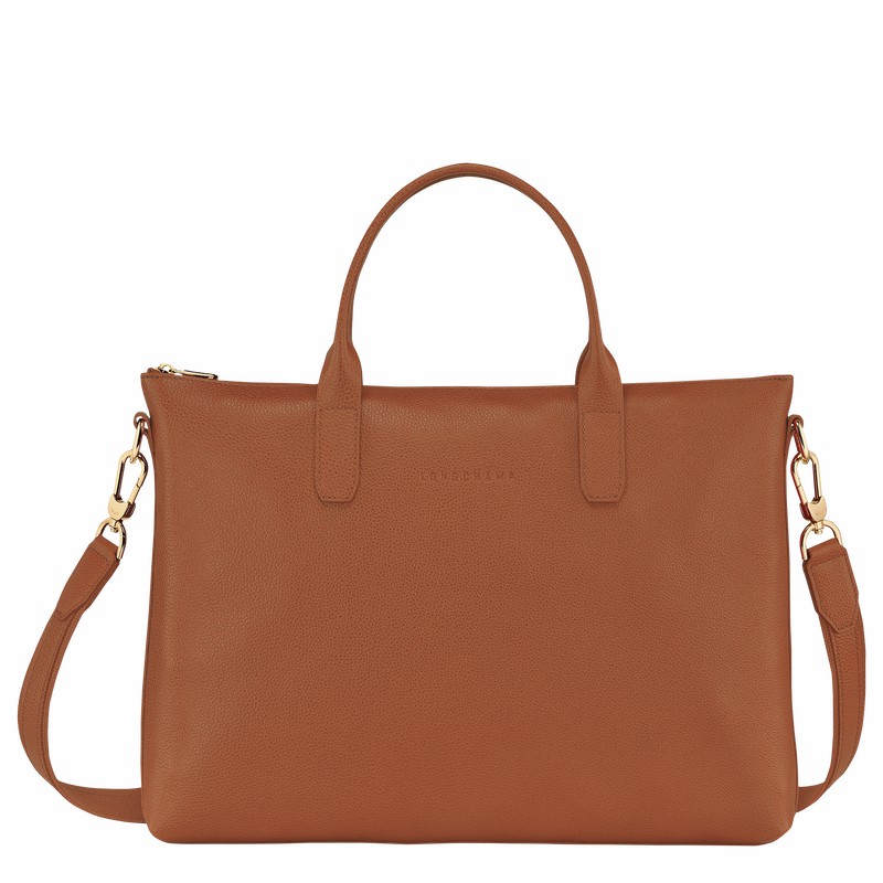 Longchamp Le FOULONNÉ S Aktentas Dames Caramel Uitverkoop | 20032021121