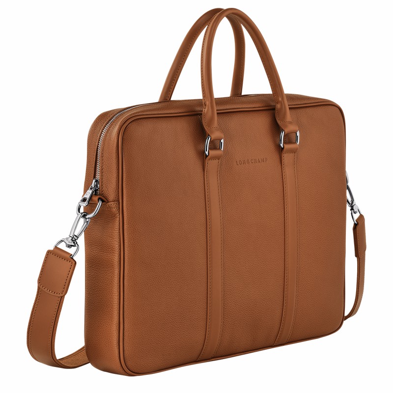 Longchamp Le FOULONNÉ S Aktentas Dames Caramel Uitverkoop | L2122021F72