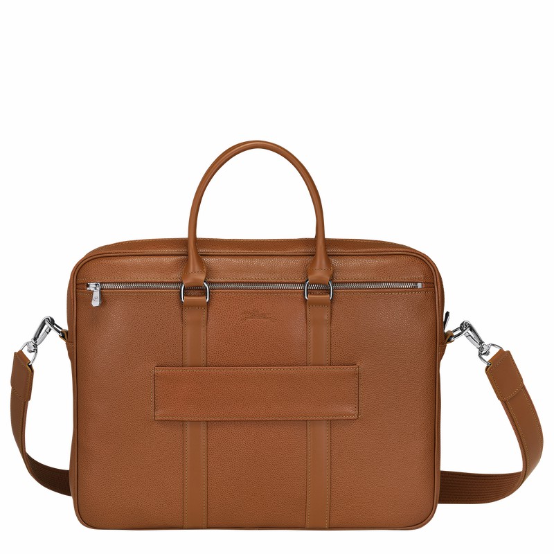 Longchamp Le FOULONNÉ S Aktentas Dames Caramel Uitverkoop | L2122021F72