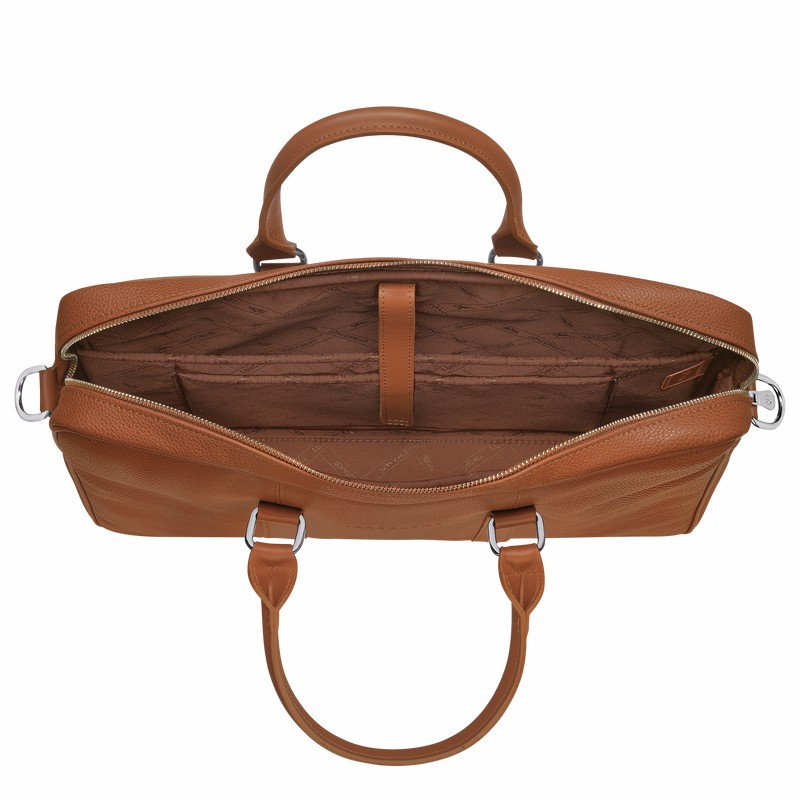 Longchamp Le FOULONNÉ S Aktentas Dames Caramel Uitverkoop | L2122021F72