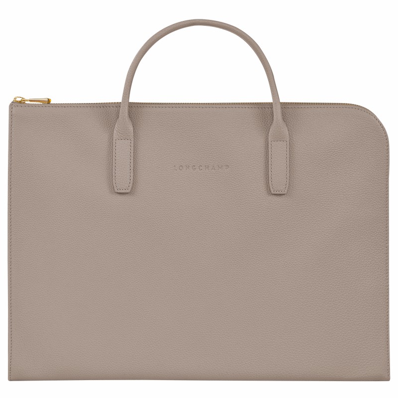 Longchamp Le FOULONNÉ S Aktentas Dames Grijs Uitverkoop | L2115021P55