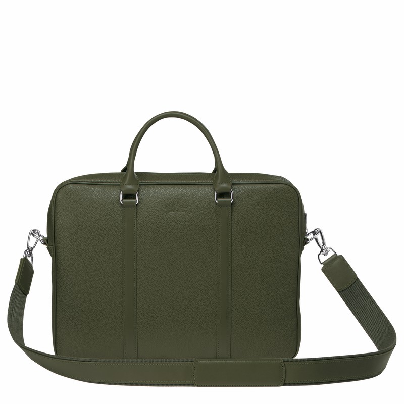 Longchamp Le FOULONNÉ XS Aktentas Heren Khaki Uitverkoop | L2121021A23-