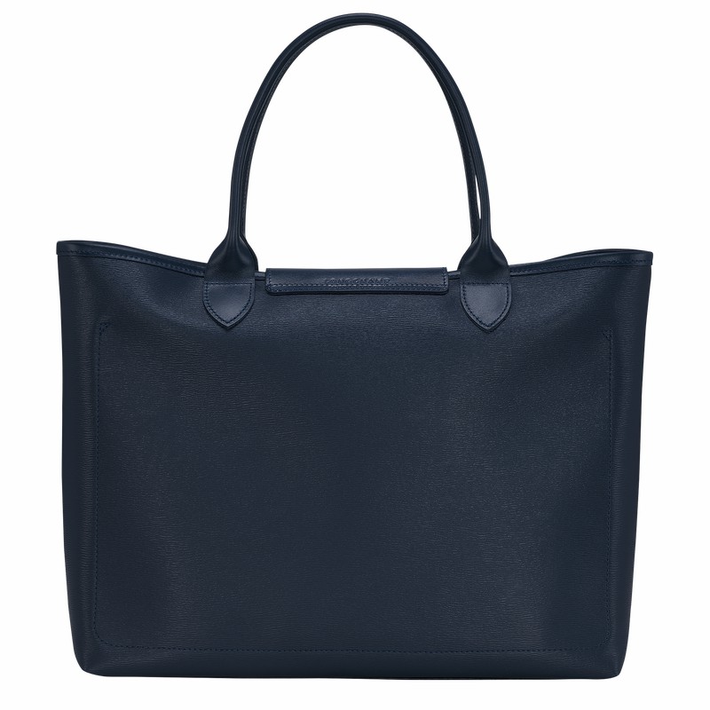 Longchamp Le Pliage City L Tote Tassen Dames Donkerblauw Uitverkoop | 10182HYQ556