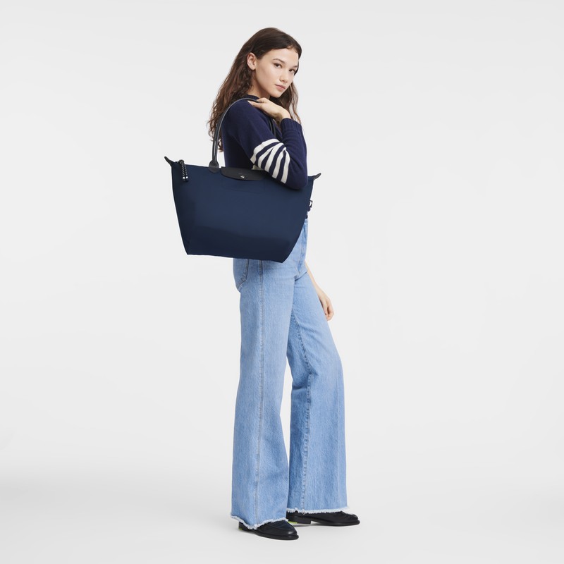 Longchamp Le Pliage Energy L Tote Tassen Dames Donkerblauw Uitverkoop | L1899HSR006