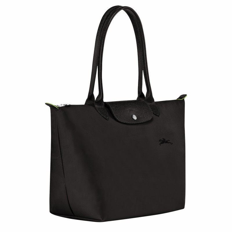 Longchamp Le Pliage Green L Tote Tassen Dames Zwart Uitverkoop | L1899919001