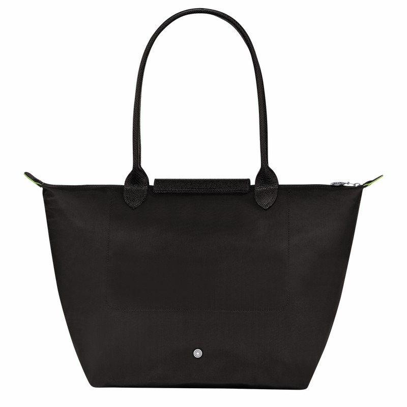 Longchamp Le Pliage Green L Tote Tassen Dames Zwart Uitverkoop | L1899919001