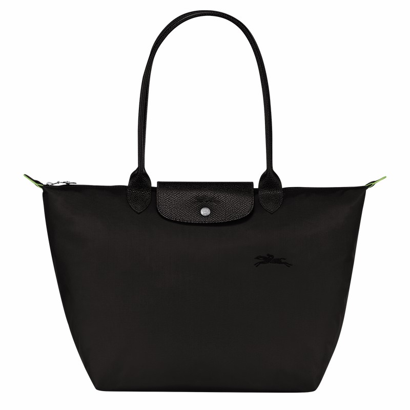 Longchamp Le Pliage Green L Tote Tassen Dames Zwart Uitverkoop | L1899919001