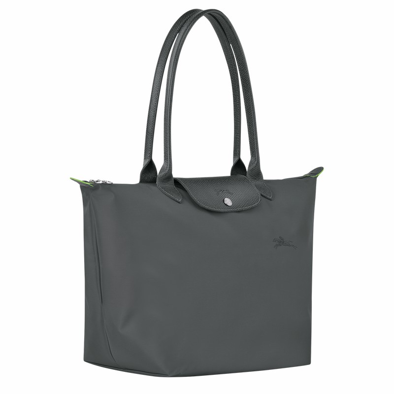 Longchamp Le Pliage Green L Tote Tassen Dames Diepgrijs Uitverkoop | L1899919P66