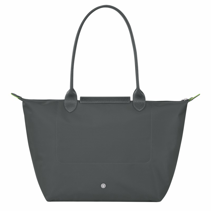 Longchamp Le Pliage Green L Tote Tassen Dames Diepgrijs Uitverkoop | L1899919P66