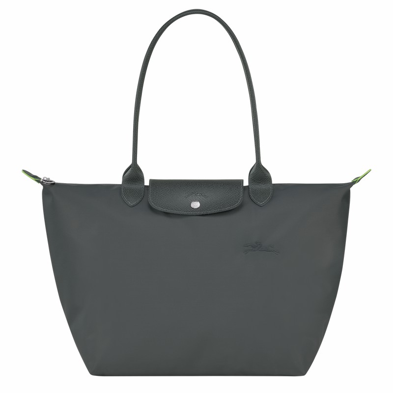 Longchamp Le Pliage Green L Tote Tassen Dames Diepgrijs Uitverkoop | L1899919P66