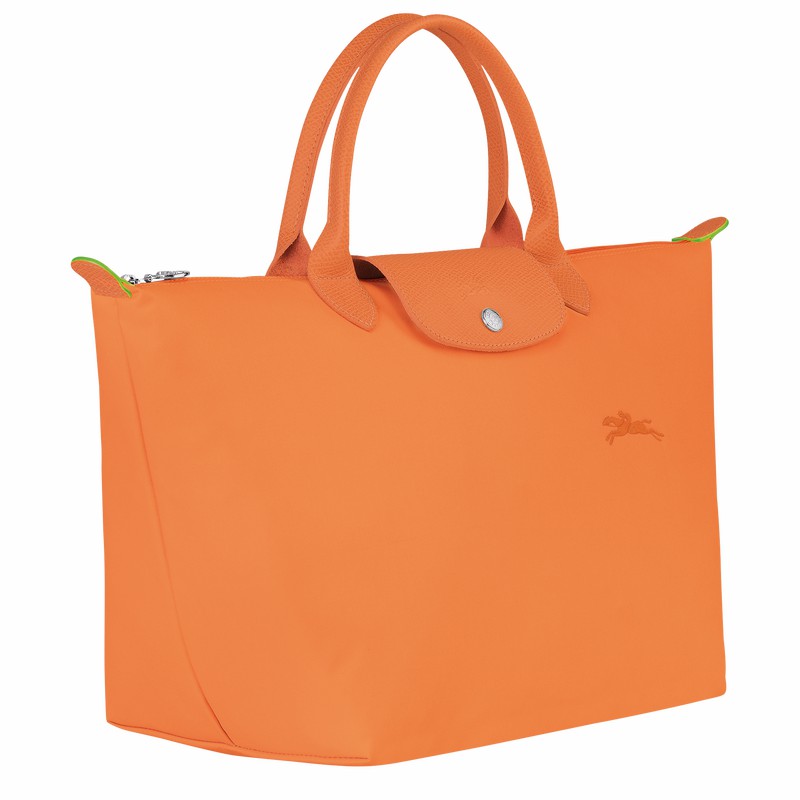 Longchamp Le Pliage Green M Handtas Dames Oranje Uitverkoop | L1623919P54