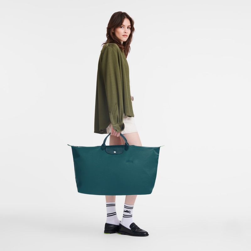 Longchamp Le Pliage Green M Reistas Dames Pauw Uitverkoop | L1625919P89