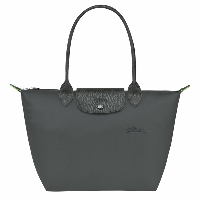 Longchamp Le Pliage Green M Tote Tassen Dames Diepgrijs Uitverkoop | L2605919P66