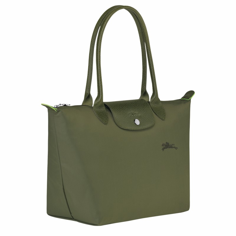 Longchamp Le Pliage Green M Tote Tassen Dames Groen Uitverkoop | L2605919479