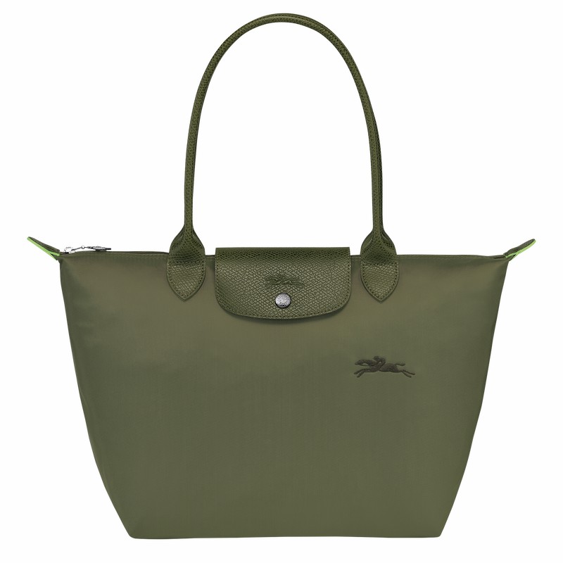 Longchamp Le Pliage Green M Tote Tassen Dames Groen Uitverkoop | L2605919479