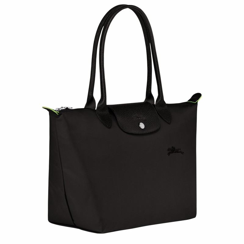 Longchamp Le Pliage Green M Tote Tassen Dames Zwart Uitverkoop | L2605919001