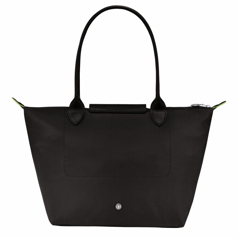 Longchamp Le Pliage Green M Tote Tassen Dames Zwart Uitverkoop | L2605919001