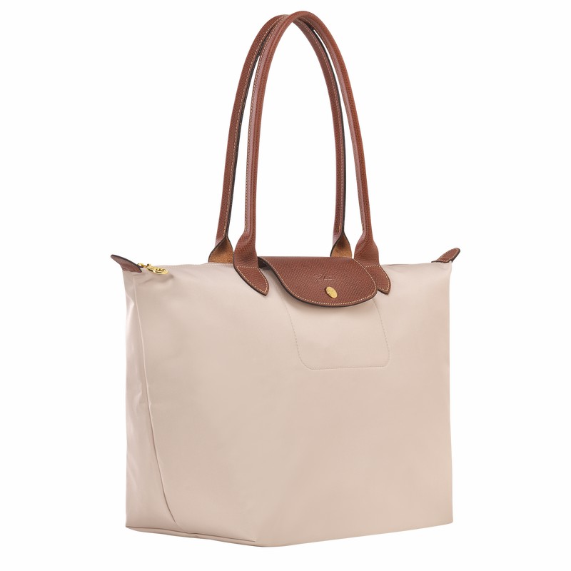 Longchamp Le Pliage Original L Tote Tassen Dames Wit Uitverkoop | L1899089P71