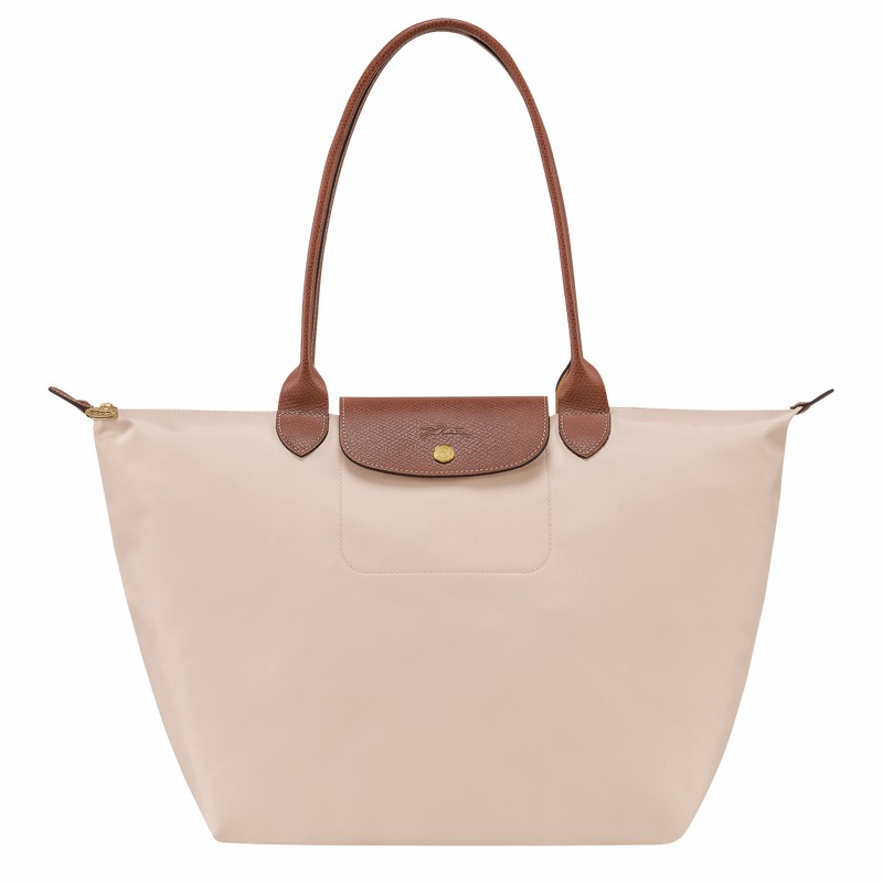 Longchamp Le Pliage Original L Tote Tassen Dames Wit Uitverkoop | L1899089P71