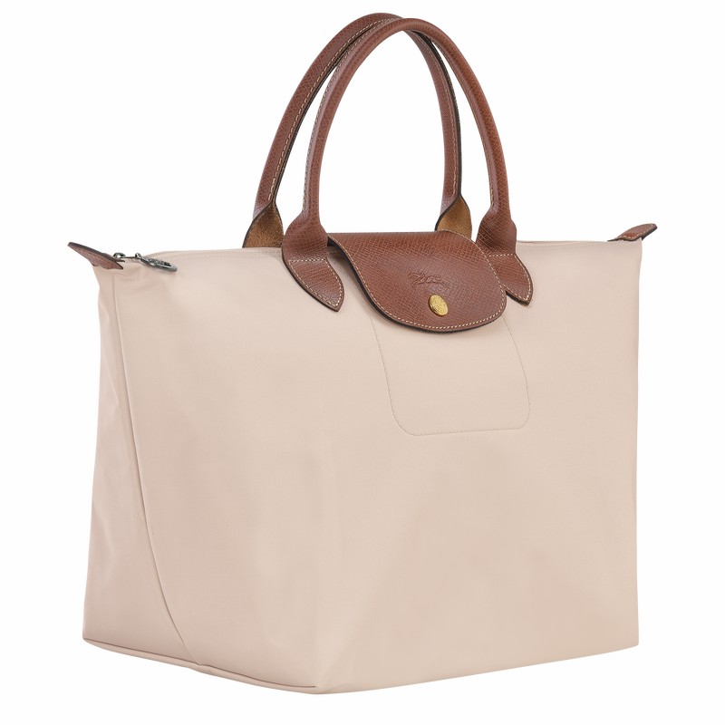 Longchamp Le Pliage Original M Handtas Dames Wit Uitverkoop | L1623089P71