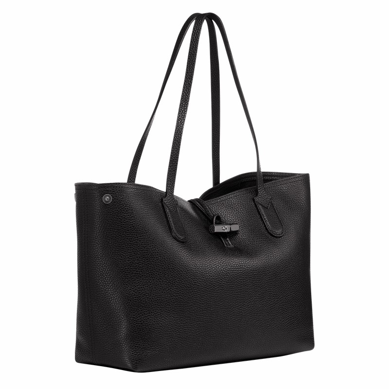 Longchamp Le Roseau Essential L Tote Tassen Dames Zwart Uitverkoop | L2686968001