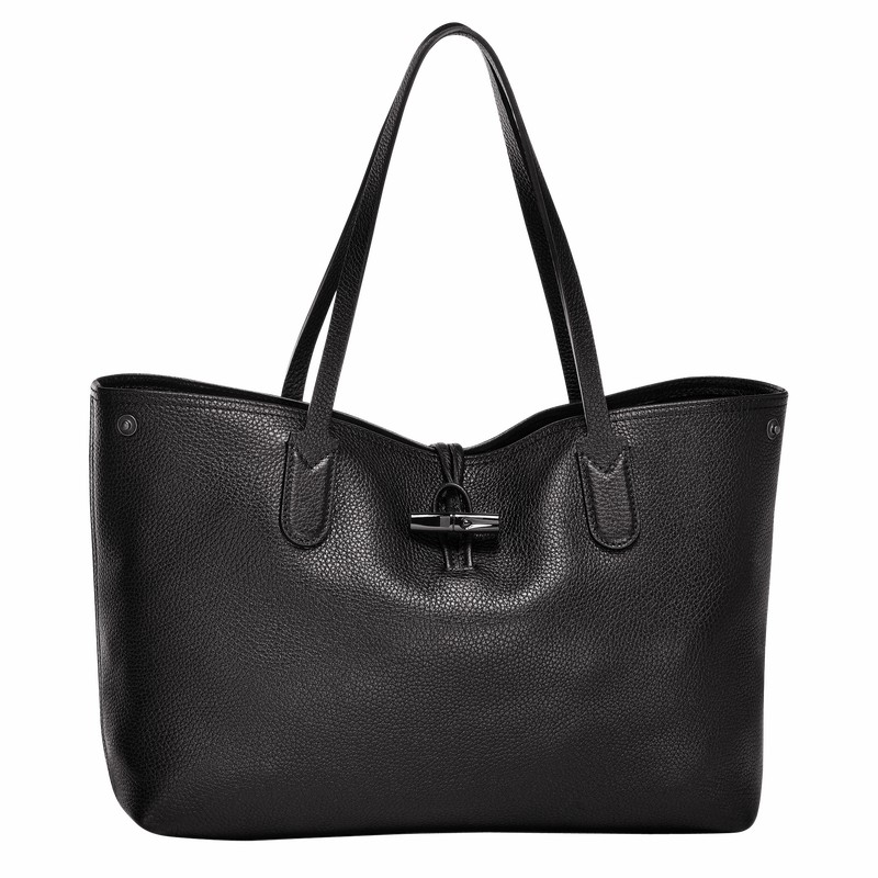 Longchamp Le Roseau Essential L Tote Tassen Dames Zwart Uitverkoop | L2686968001