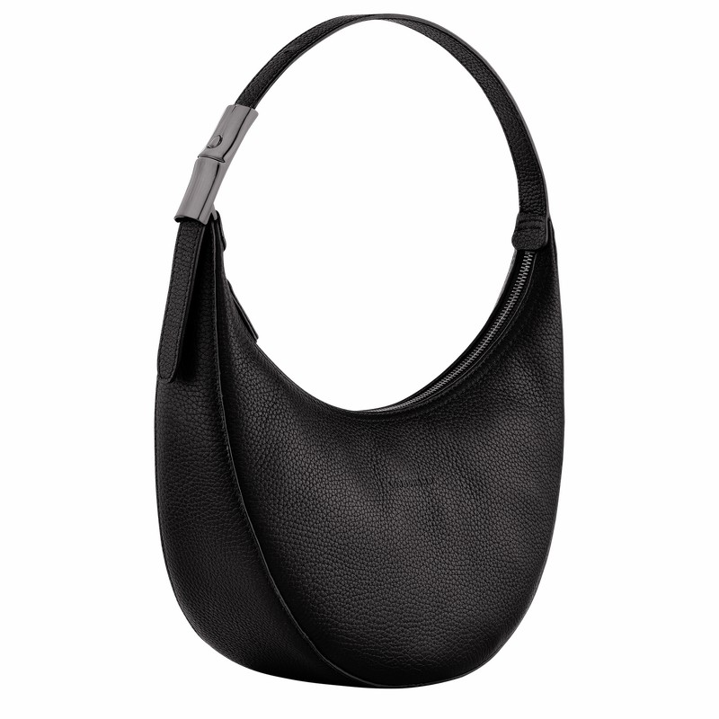 Longchamp Le Roseau Essential M Hobo Tas Dames Zwart Uitverkoop | 10218968001