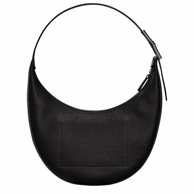 Longchamp Le Roseau Essential M Hobo Tas Dames Zwart Uitverkoop | 10218968001