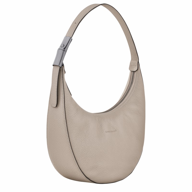 Longchamp Le Roseau Essential M Hobo Tas Dames Grijs Uitverkoop | 10218968266