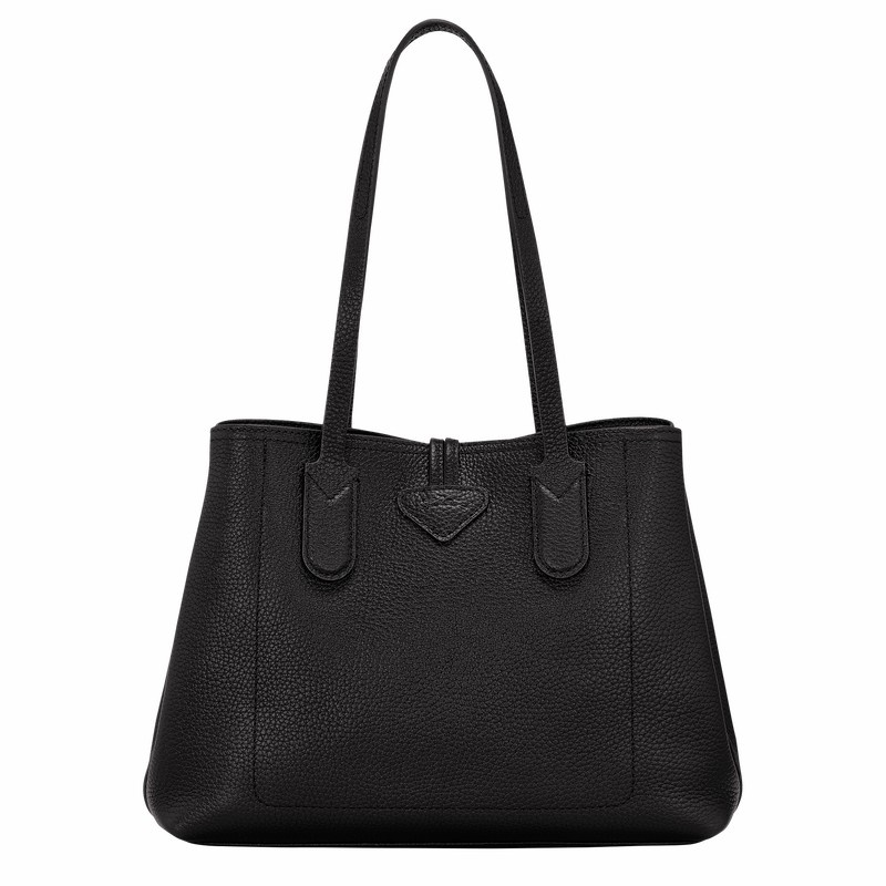 Longchamp Le Roseau Essential M Tote Tassen Dames Zwart Uitverkoop | 10183968001