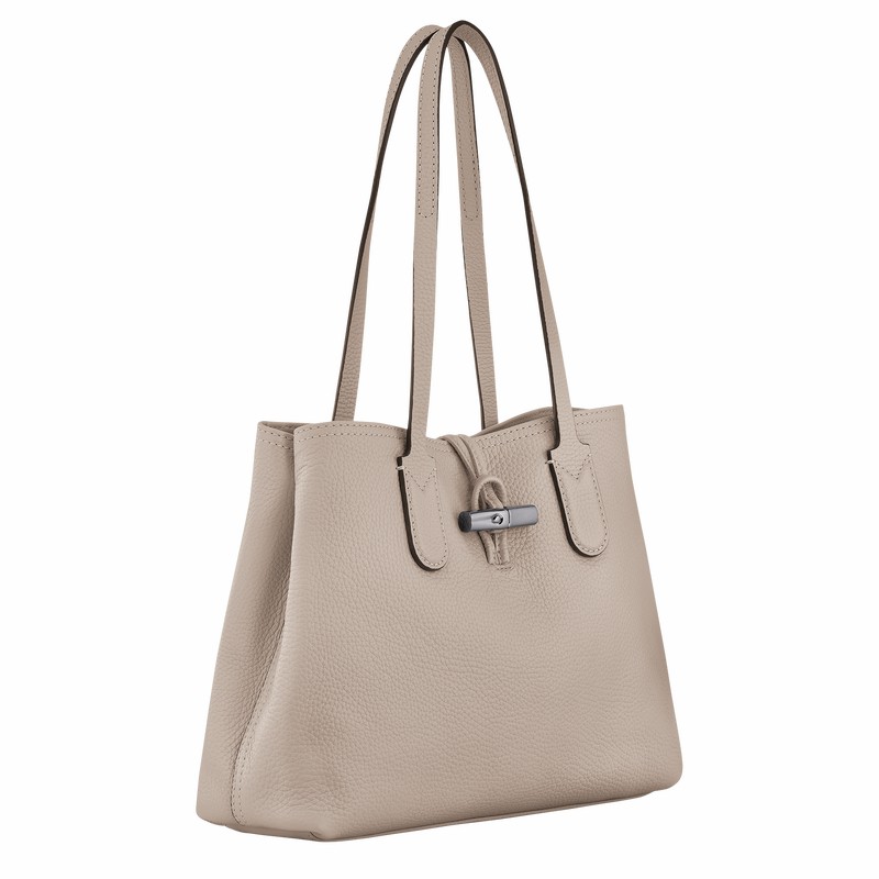 Longchamp Le Roseau Essential M Tote Tassen Dames Grijs Uitverkoop | 10183968266