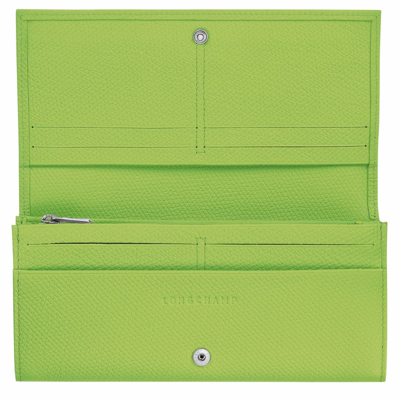 Longchamp Le Roseau Flap Portefeuille Dames Groen Uitverkoop | L3044HFP355