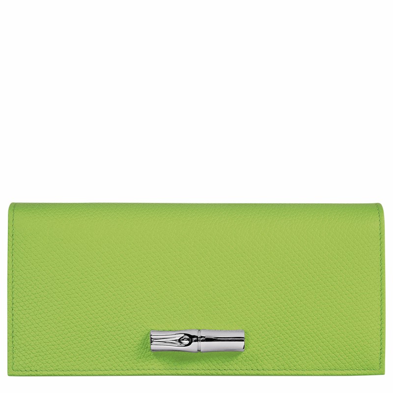 Longchamp Le Roseau Flap Portefeuille Dames Groen Uitverkoop | L3044HFP355