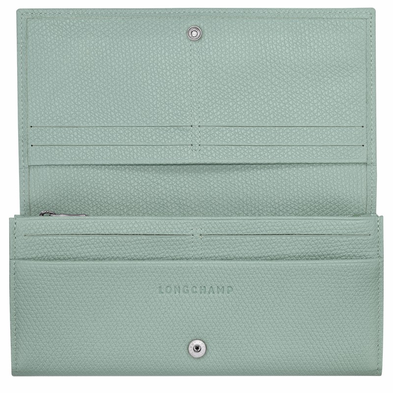 Longchamp Le Roseau Flap Portefeuille Dames Celadon Uitverkoop | L3044HFP282