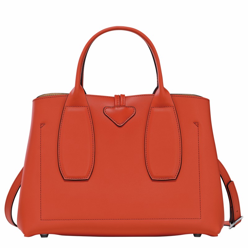 Longchamp Le Roseau M Handtas Dames Oranje Uitverkoop | 10058HCL685