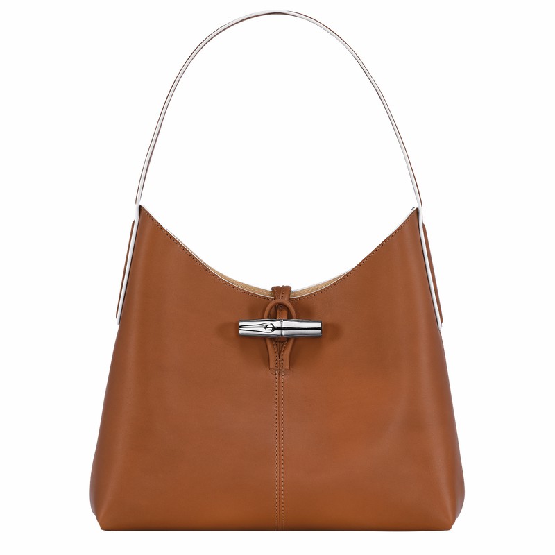 Longchamp Le Roseau M Hobo Tas Dames Bruin Uitverkoop | 10153HQS504