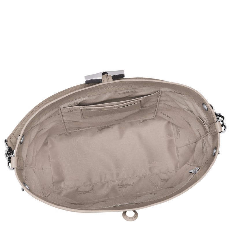 Longchamp Le Roseau M Schoudertas Dames Grijs Uitverkoop | 10281HFP266